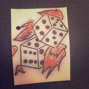 Retro dice keychains